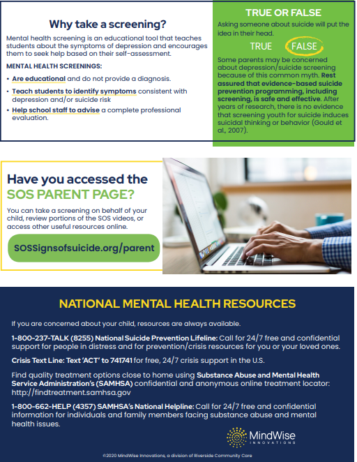 Suicide Screener Infographic